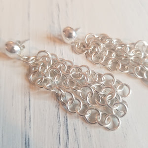 STERLING SILVER CHAIN EARRINGS ON SALE