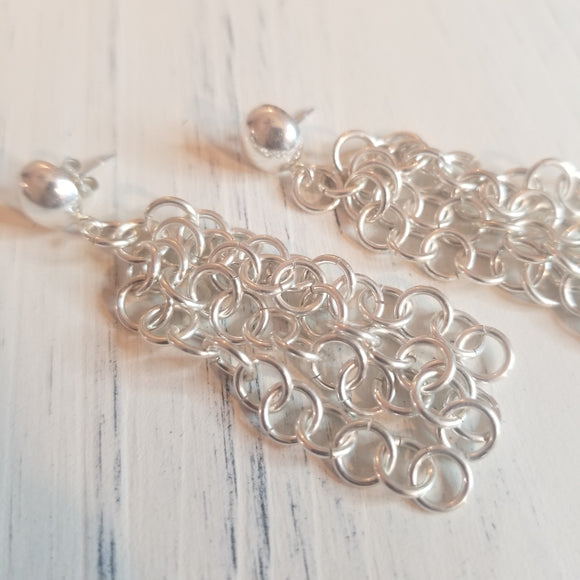 STERLING SILVER CHAIN EARRINGS ON SALE