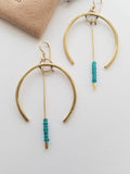 BEADED HALF HOOP EARRINGS (MULTIPLE COLOR OPTIONS)