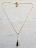 Beaded Gold Y-Necklace (Multiple Color Options)