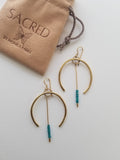 BEADED HALF HOOP EARRINGS (MULTIPLE COLOR OPTIONS)