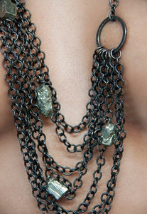 MULIT LAYERED PYRITE NECKLACE