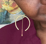 BEADED HALF HOOP EARRINGS (MULTIPLE COLOR OPTIONS)